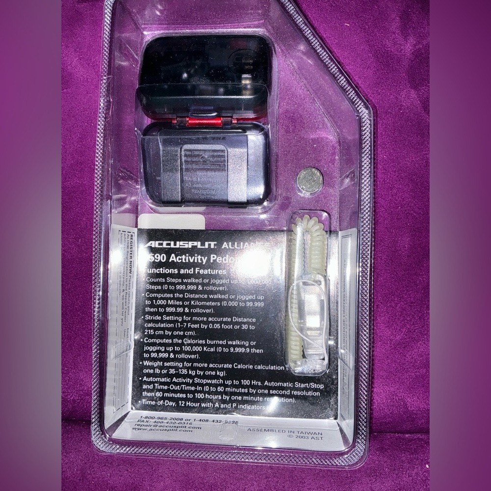 ACCUSPLIT AL1590 Pedometer, Steps, Distance Activity Timer, Clock, Calories - Picture 6 of 6